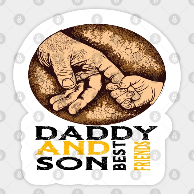 daddy and son best friends Sticker by TOPTshirt